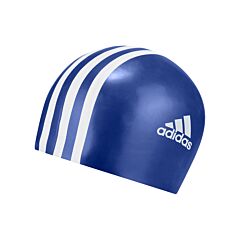 Striped Swimming Cap - Adults (Royal/White)