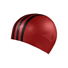 Striped Swimming Cap Red/Black - Adult