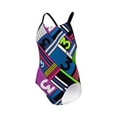 One-Piece Swimsuit Women's - Black, Shock Purple & Blue