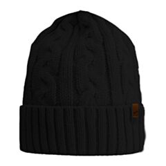 Cable Cuff Beanie - Black