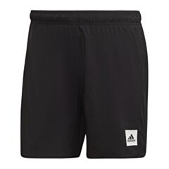 Solid Swim Shorts - Black/White Badge
